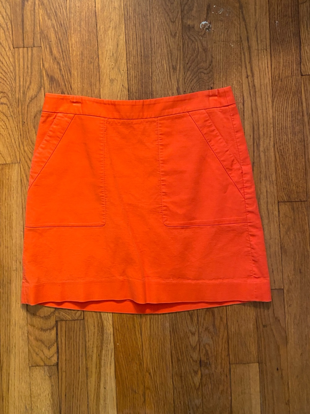 LOFT Orange Mini Skirt with Front Pocket Detail
